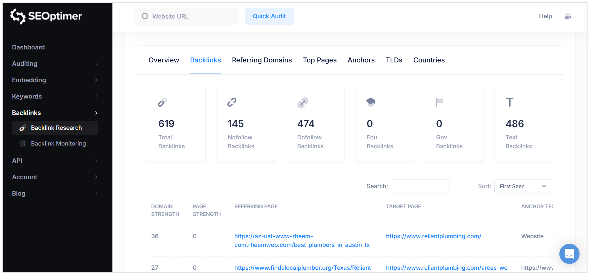 Vérifiez le profil de backlinks de votre site